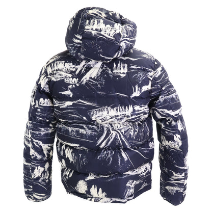 MONCLER モンクレール NEUVIC 総柄 斜めジップ フーディダウンジャケット ジャケット