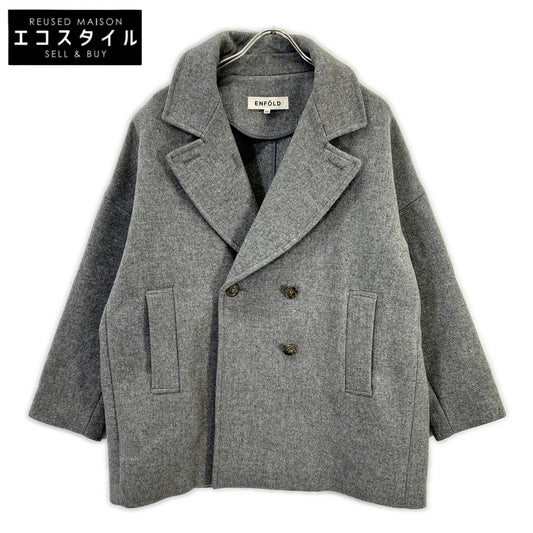 ENFOLD エンフォルド グレー 3007A230-1210 ウールフランネルコート ジャケット