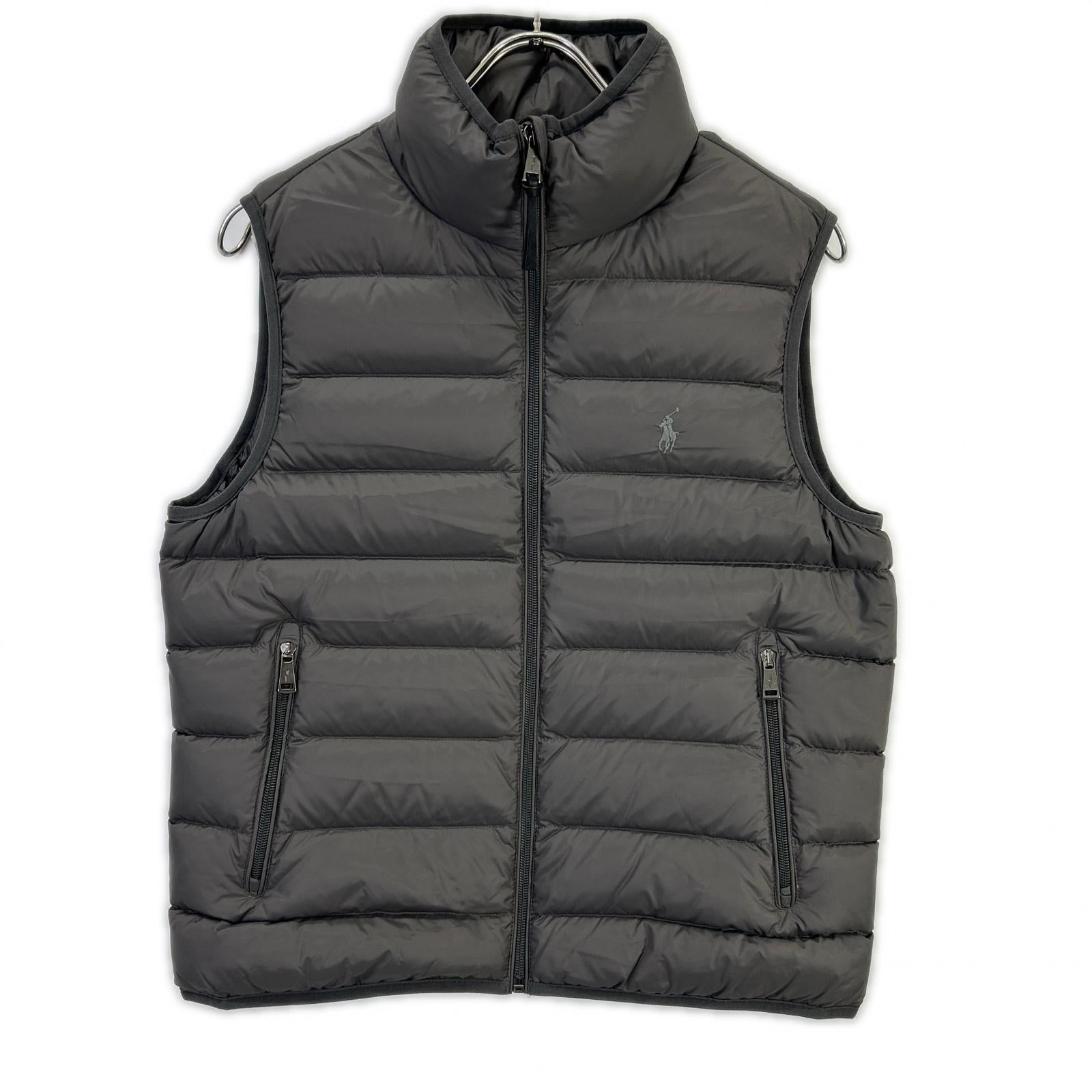 POLO RALPH LAUREN 马球拉夫劳伦 灰色皮革抽绳羽绒马甲 背心