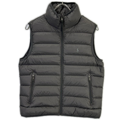 POLO RALPH LAUREN 马球拉夫劳伦 灰色皮革抽绳羽绒马甲 背心