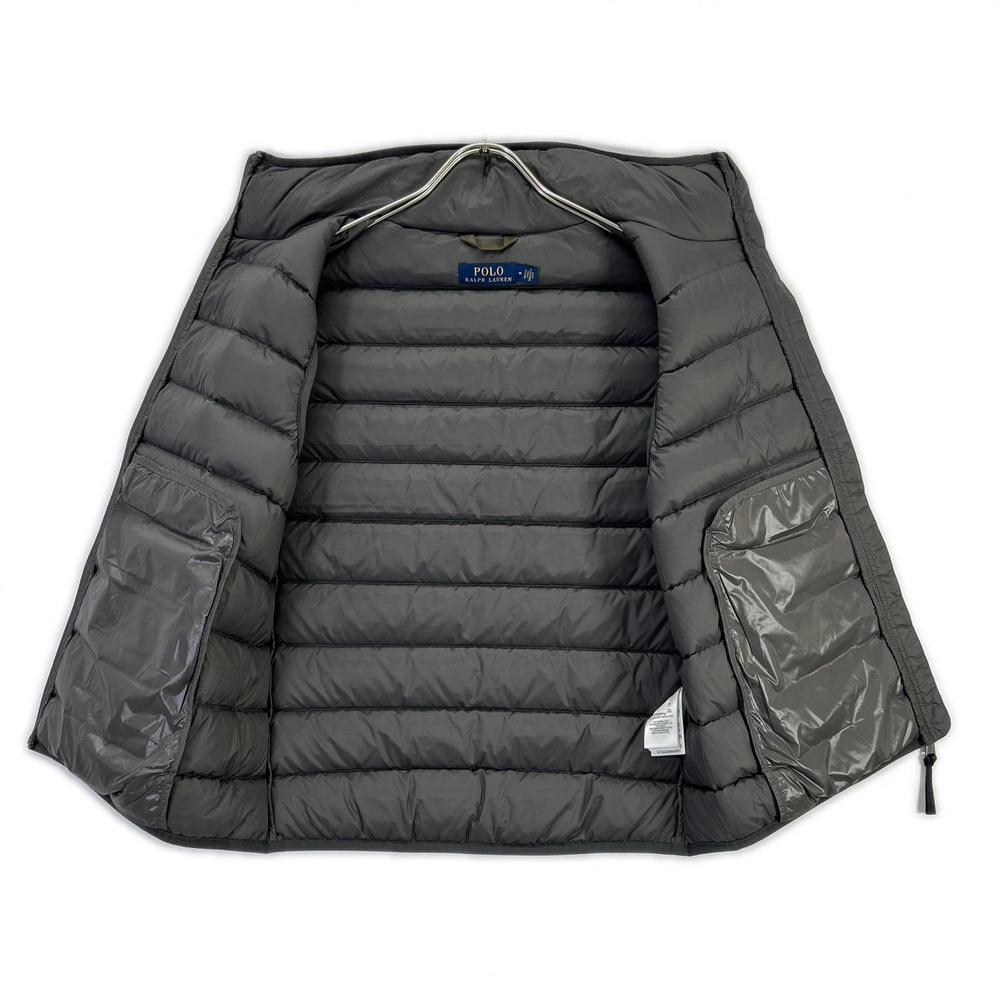 POLO RALPH LAUREN Gray Down Vest with Leather Cord