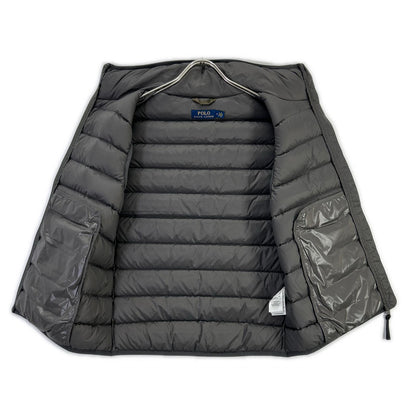POLO RALPH LAUREN Gray Down Vest with Leather Cord