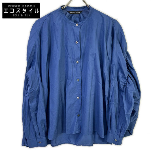 mizuiro ind ミズイロ インド ブルー 623 シャーリングシャツ トップス