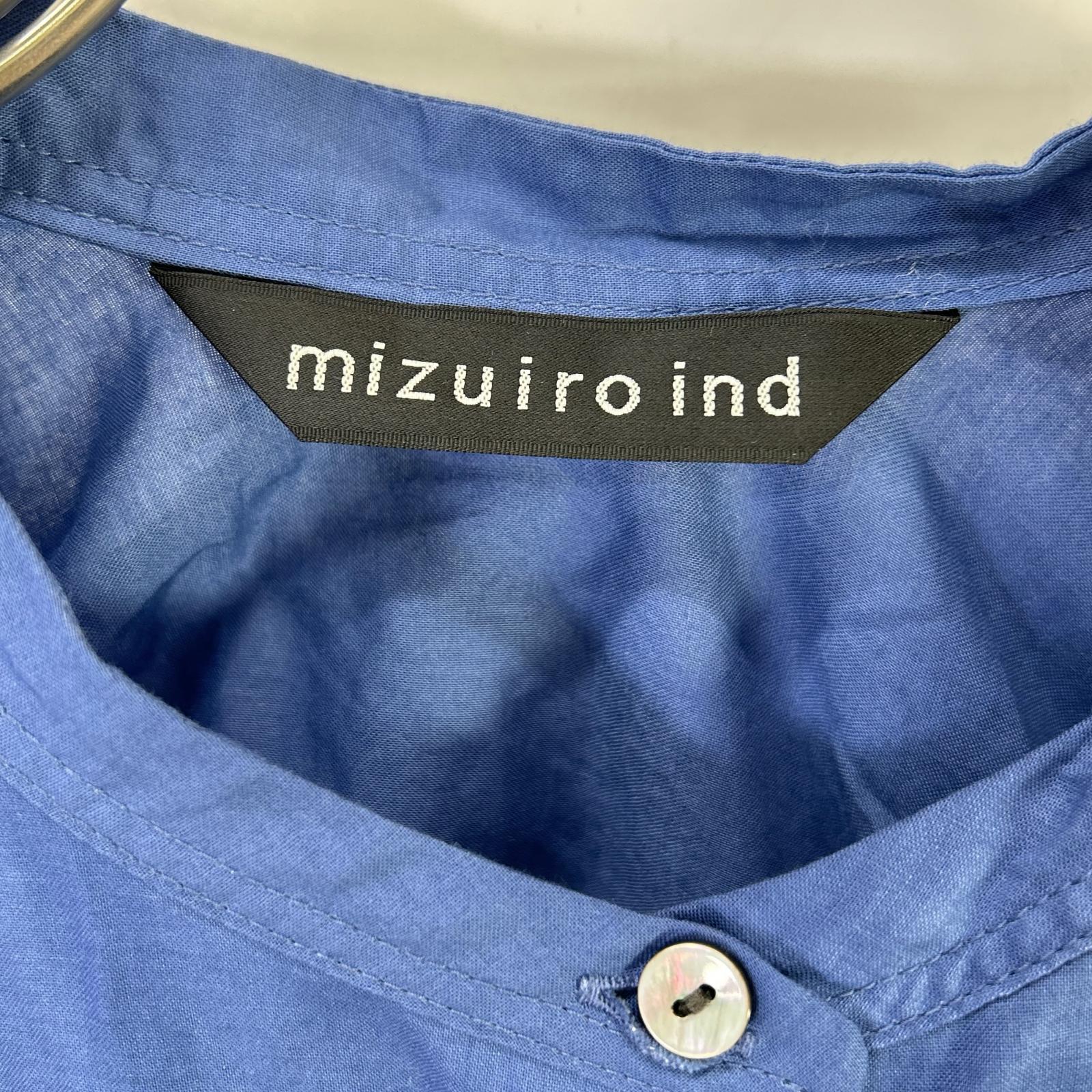 mizuiro ind ミズイロ インド ブルー 623 シャーリングシャツ トップス