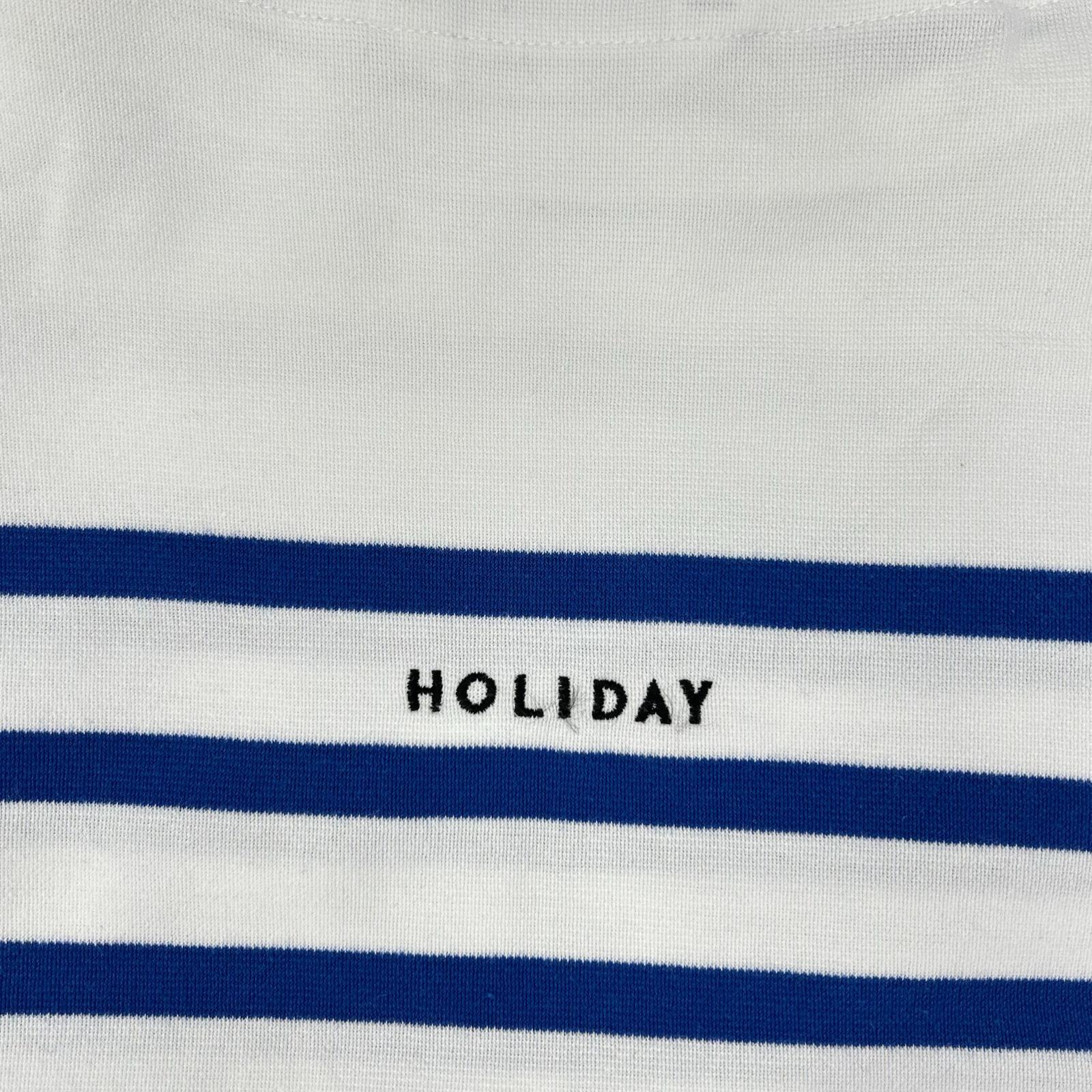 HOLIDAY ホリデー ホワイト/ブルー 21201712 ラッセルボーダービッグトップス トップス