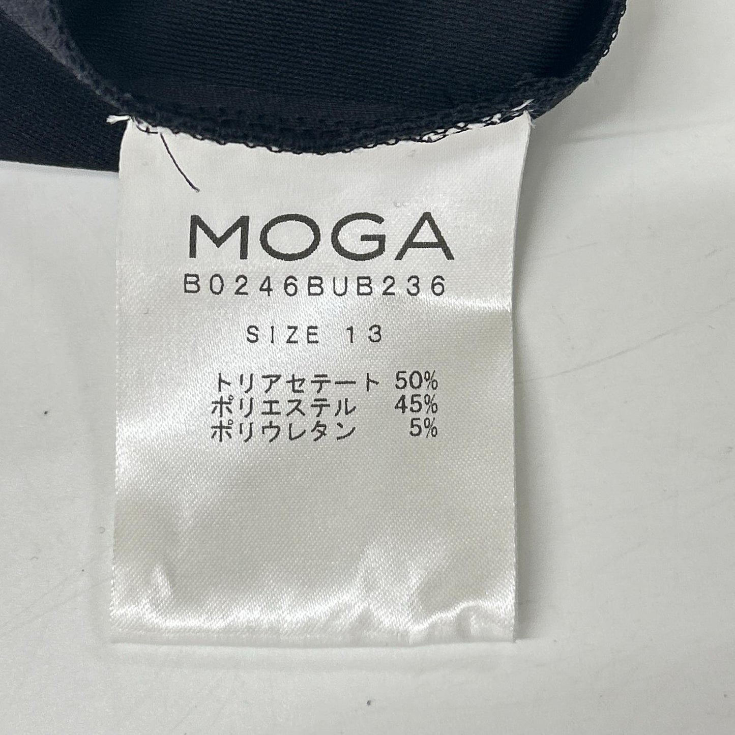 MOGA モガ ブラック B0246BUB236 トリアセハイテンションショート丈ブラウス トップス