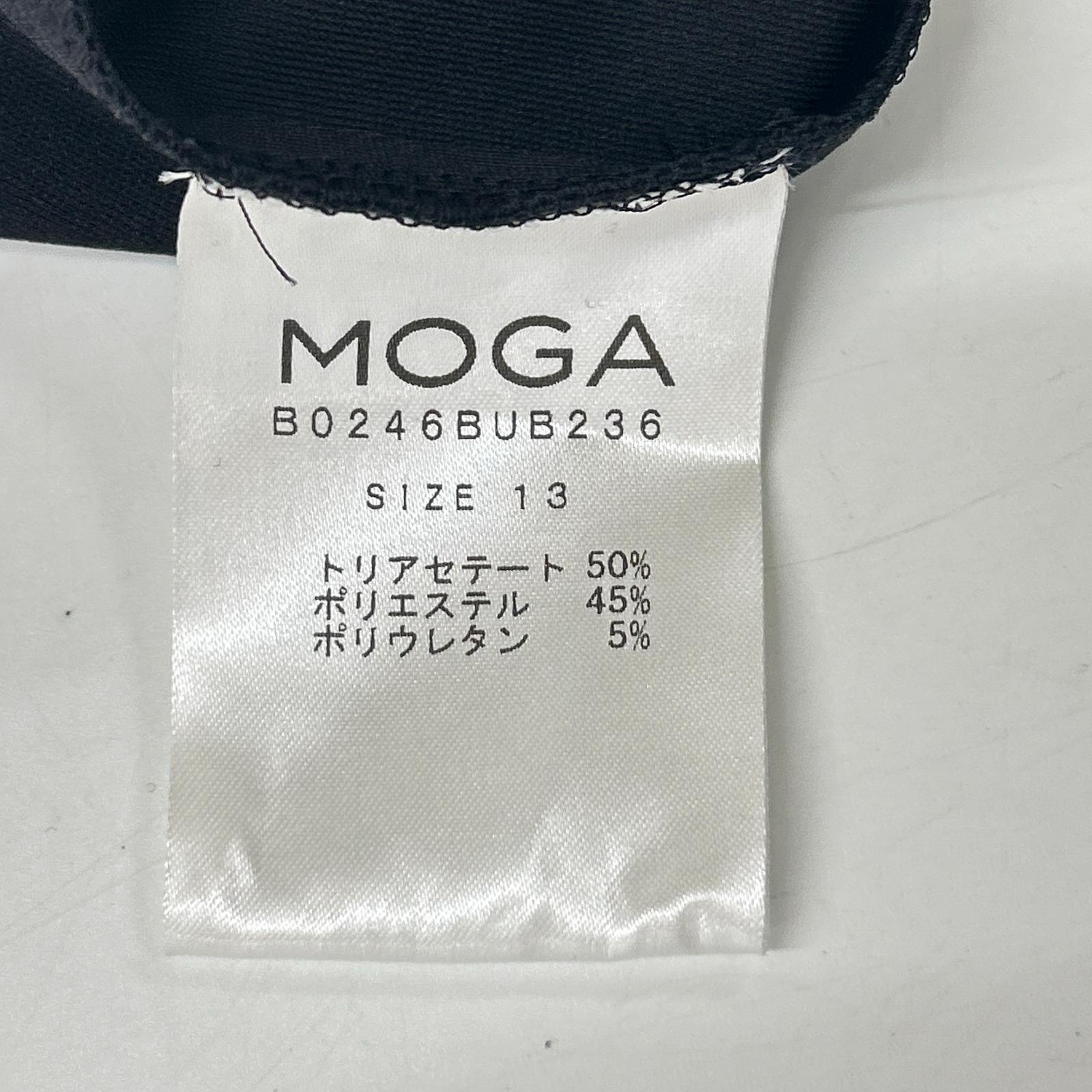 MOGA モガ ブラック B0246BUB236 トリアセハイテンションショート丈ブラウス トップス
