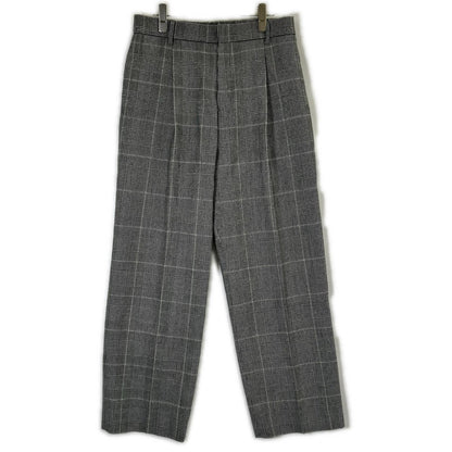 MOGA Moga Glen check B0297CFP099 One-pleat flannel slacks Bottoms