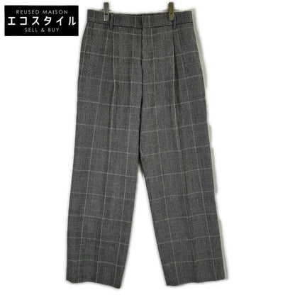 MOGA Moga Glen check B0297CFP099 One-pleat flannel slacks Bottoms