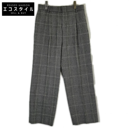 MOGA Moga Glen check B0297CFP099 One-pleat flannel slacks Bottoms