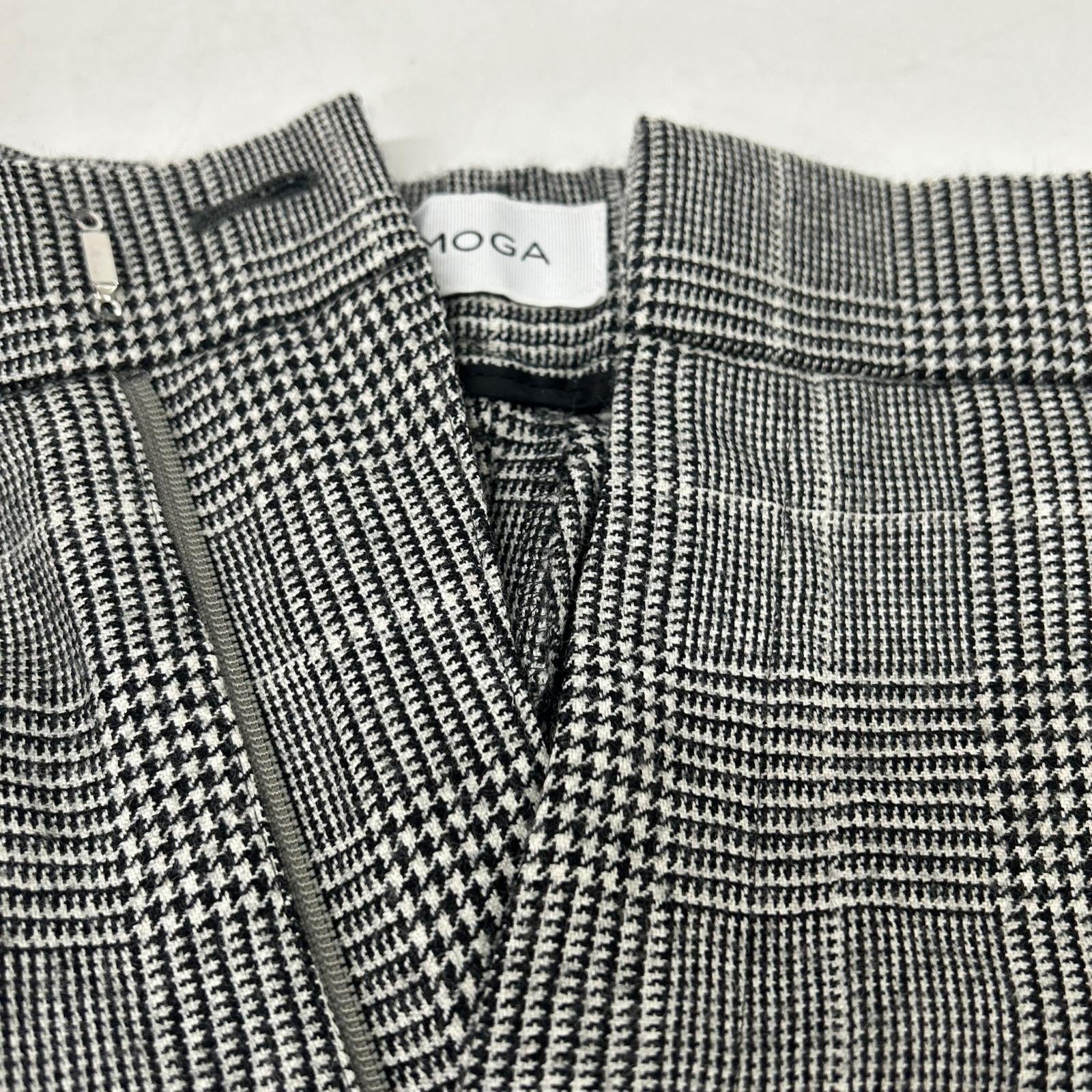 MOGA Moga Glen check B0297CFP099 One-pleat flannel slacks Bottoms