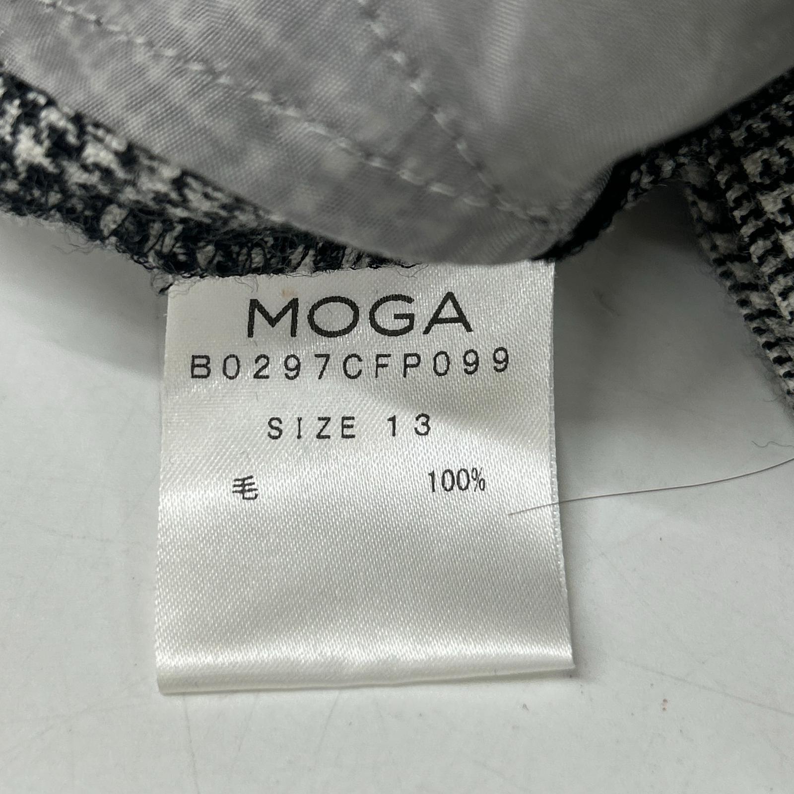 MOGA Moga Glen check B0297CFP099 One-pleat flannel slacks Bottoms