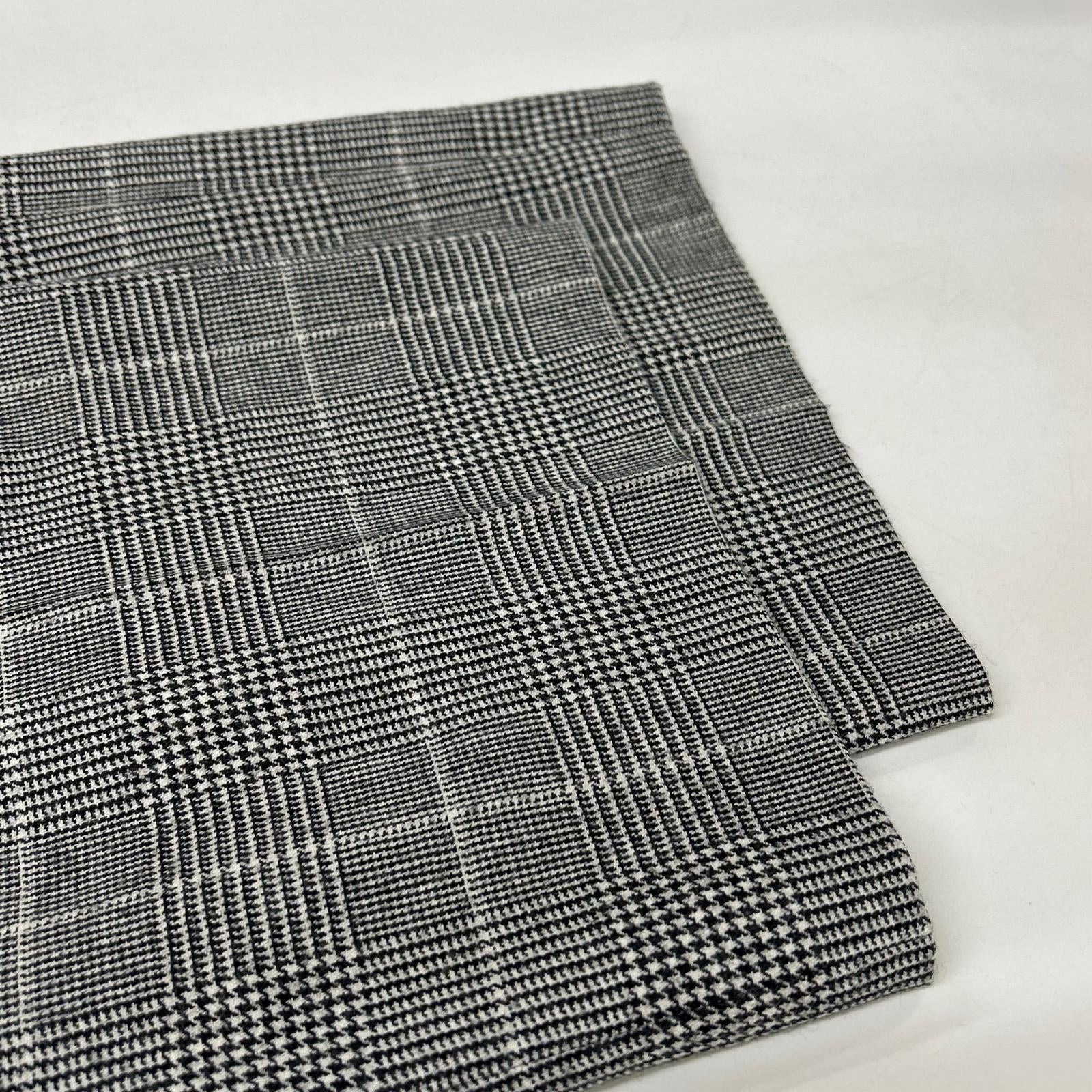 MOGA Moga Glen check B0297CFP099 One-pleat flannel slacks Bottoms