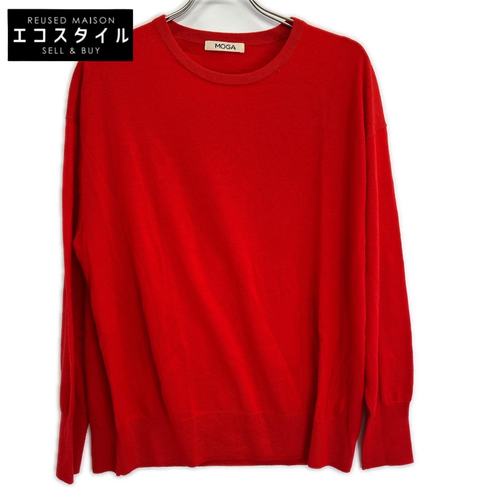 MOGA Moga Red B0238ZKW336 High-gauge pullover shirt Tops