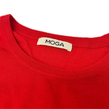 MOGA モガ レッド B0238ZKW336 ハイゲージ プルオーバーシャツ トップス