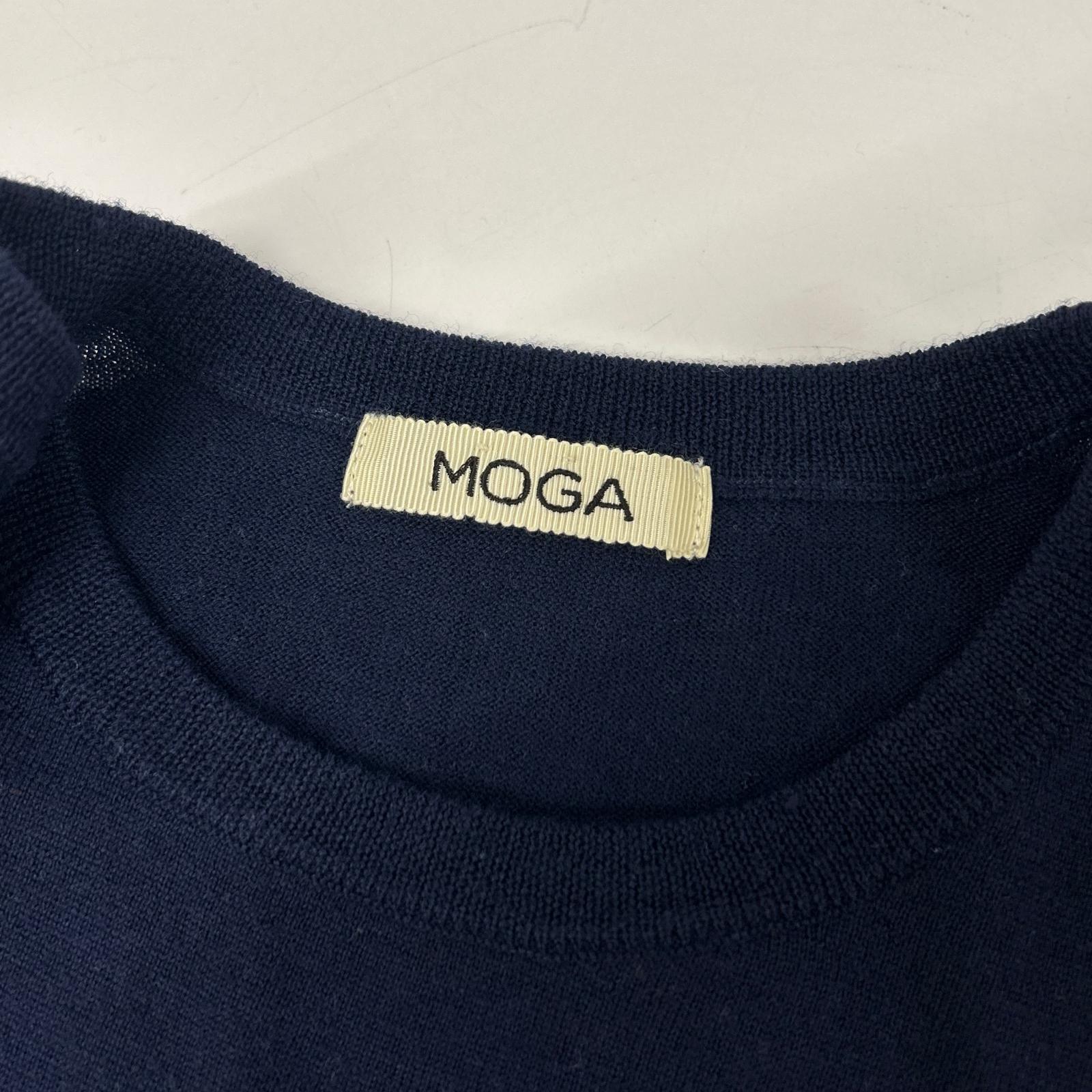 MOGA モガ ネイビー B9238ZKW336 ウール プルオーバーニット トップス