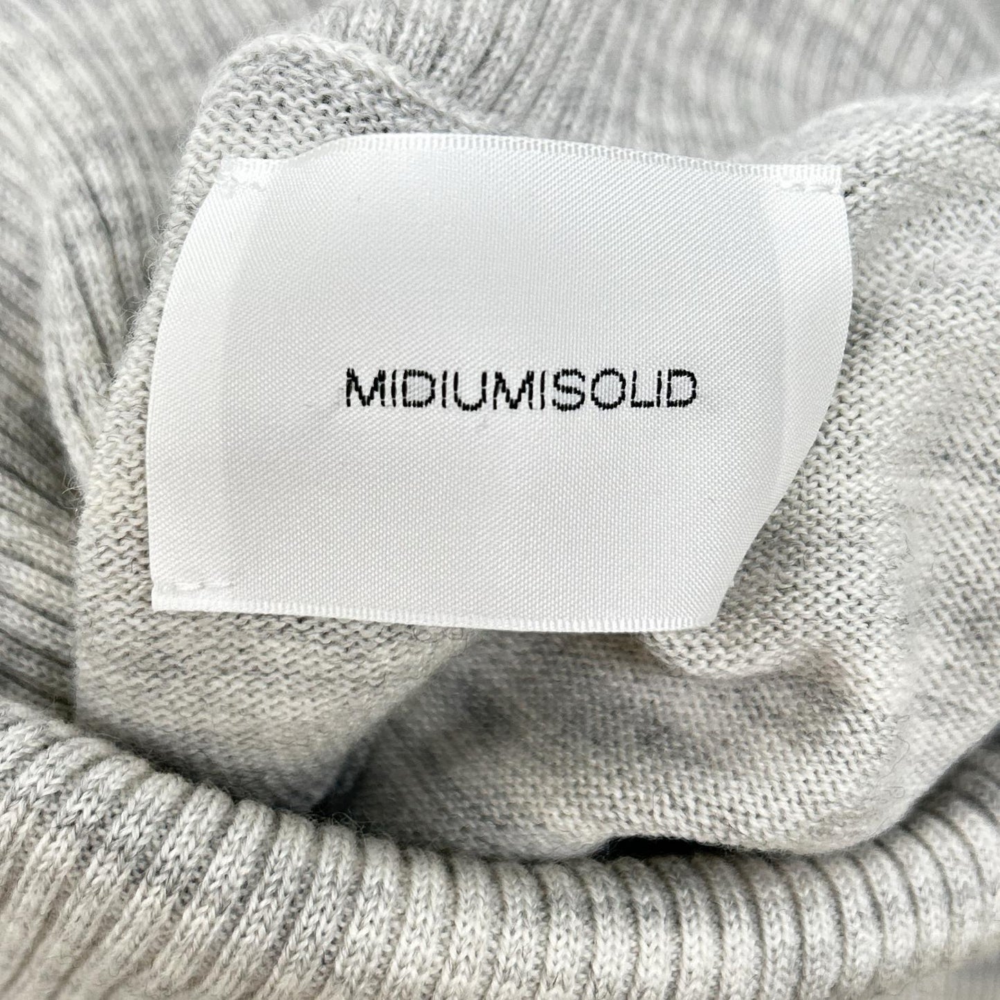 MIDIUMISOLID ミディウミソリッド グレー 3-122043 パフスリーブタートルネックチュニック トップス