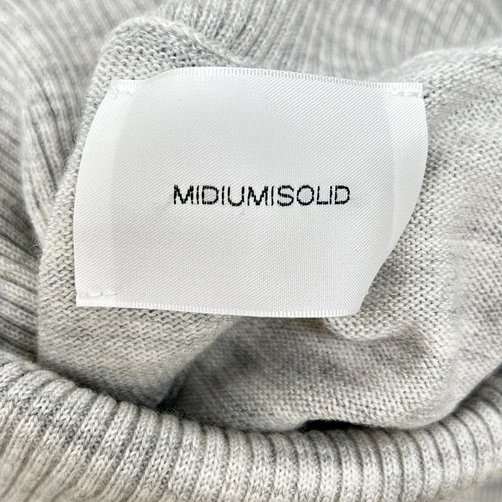 MIDIUMISOLID ミディウミソリッド グレー 3-122043 パフスリーブタートルネックチュニック トップス