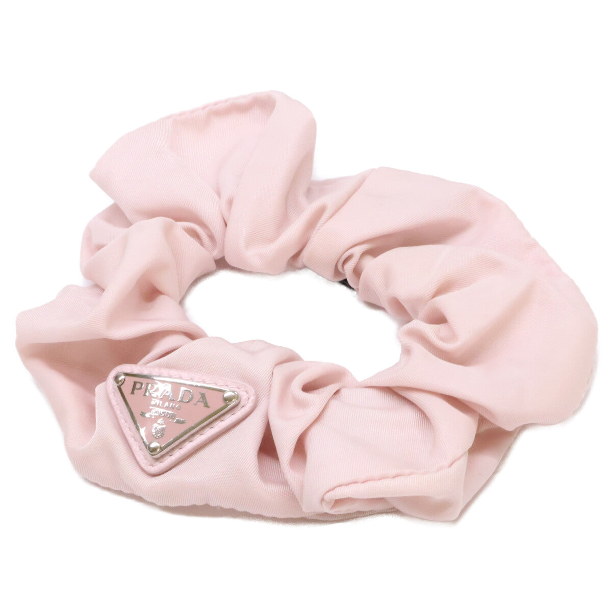 PRADA 1IF015 Re-Nylon triangle logo nylon scrunchie hair accessory