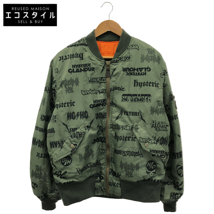HYSTERIC GLAMOUR ヒステリックグラマー 総柄 カーキ 02173AB04 MA-1 フライトジャケット トップス