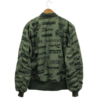 HYSTERIC GLAMOUR ヒステリックグラマー 総柄 カーキ 02173AB04 MA-1 フライトジャケット トップス