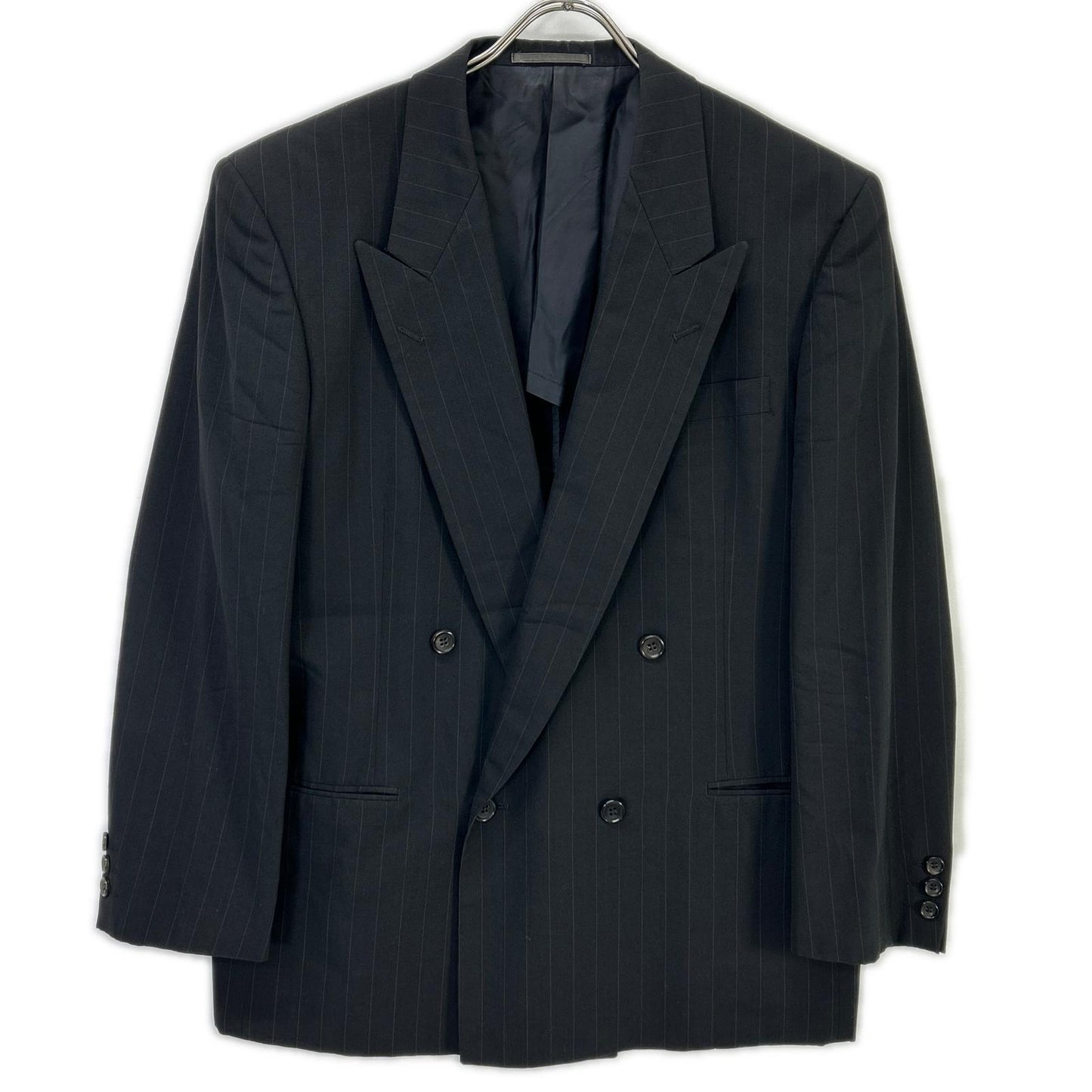 COMMEdesGARCONS HOMME DEUX コムデギャルソンオムドゥ AD1992 DS-21004 ブラック ウール ストライプ ダブルジャケット ジャケット