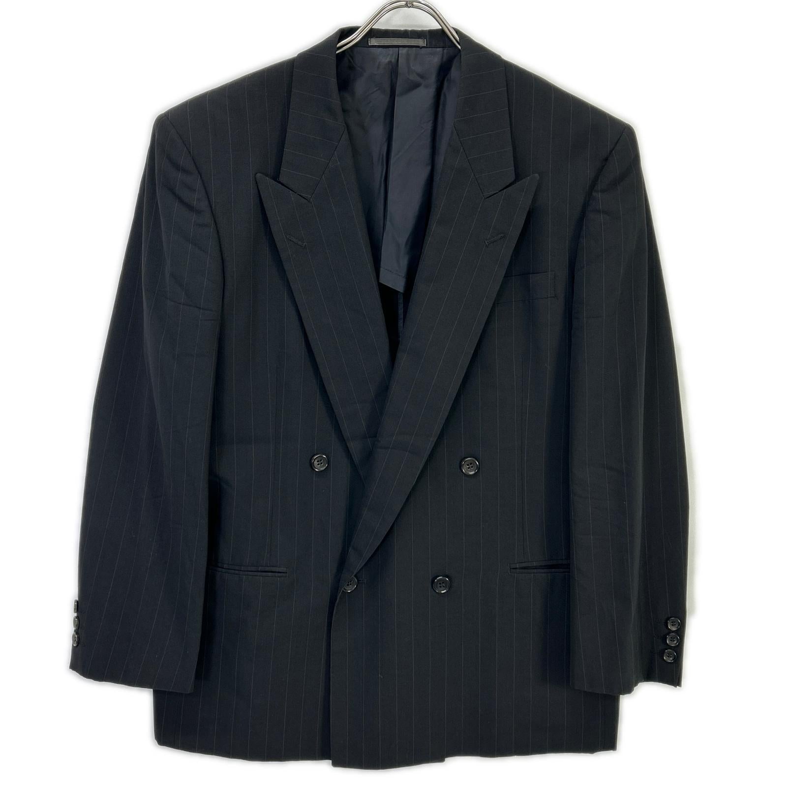 COMMEdesGARCONS HOMME DEUX コムデギャルソンオムドゥ AD1992 DS-21004 ブラック ウール ストライプ ダブルジャケット ジャケット