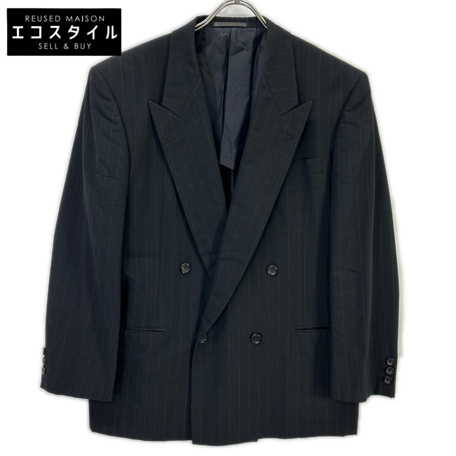 COMMEdesGARCONS HOMME DEUX コムデギャルソンオムドゥ AD1992 DS-21004 ブラック ウール ストライプ ダブルジャケット ジャケット