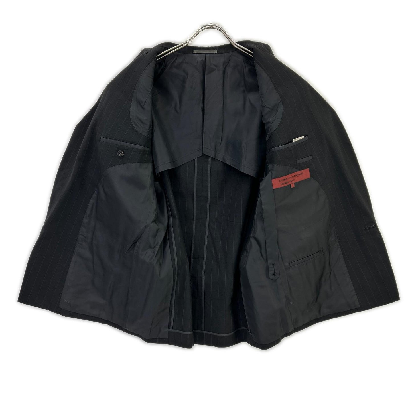 COMMEdesGARCONS HOMME DEUX コムデギャルソンオムドゥ AD1992 DS-21004 ブラック ウール ストライプ ダブルジャケット ジャケット