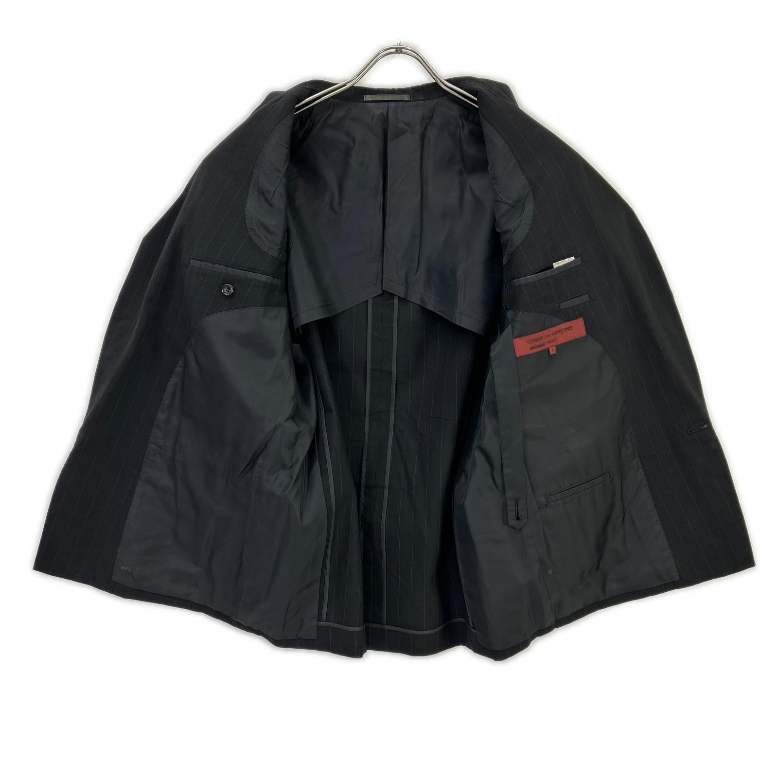 COMMEdesGARCONS HOMME DEUX コムデギャルソンオムドゥ AD1992 DS-21004 ブラック ウール ストライプ ダブルジャケット ジャケット