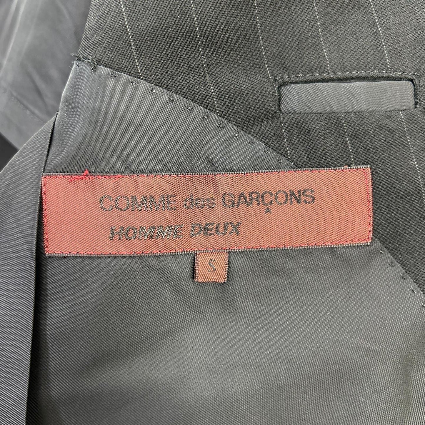 COMMEdesGARCONS HOMME DEUX コムデギャルソンオムドゥ AD1992 DS-21004 ブラック ウール ストライプ ダブルジャケット ジャケット