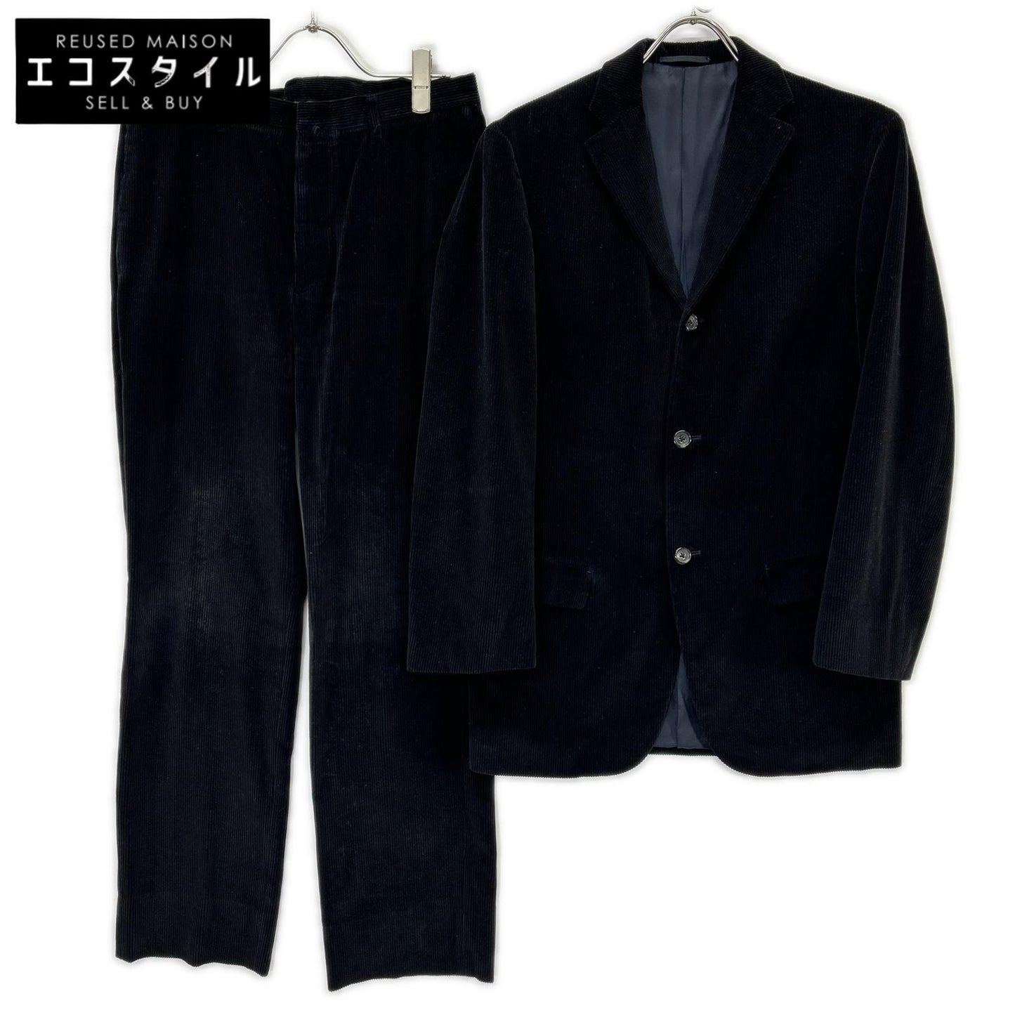 JILSANDER ジルサンダー 157301 ブラック コーデュロイ テーラーメイド スーツ スーツ セットアップ