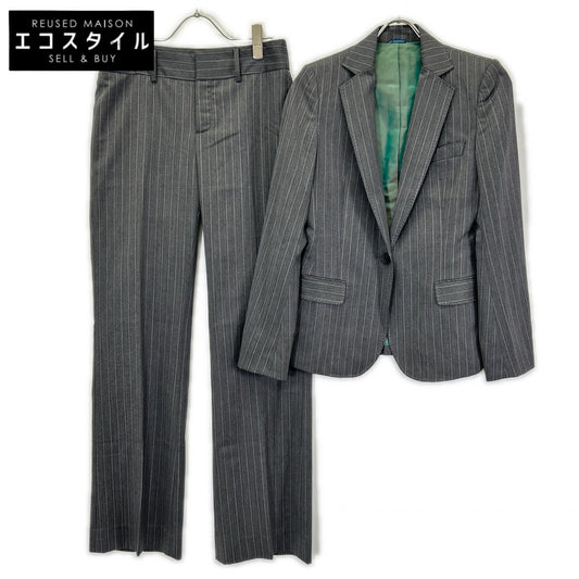 Akiko Ogawa Akiko Ogawa 133-10013 Gray striped pantsuit suit set-up