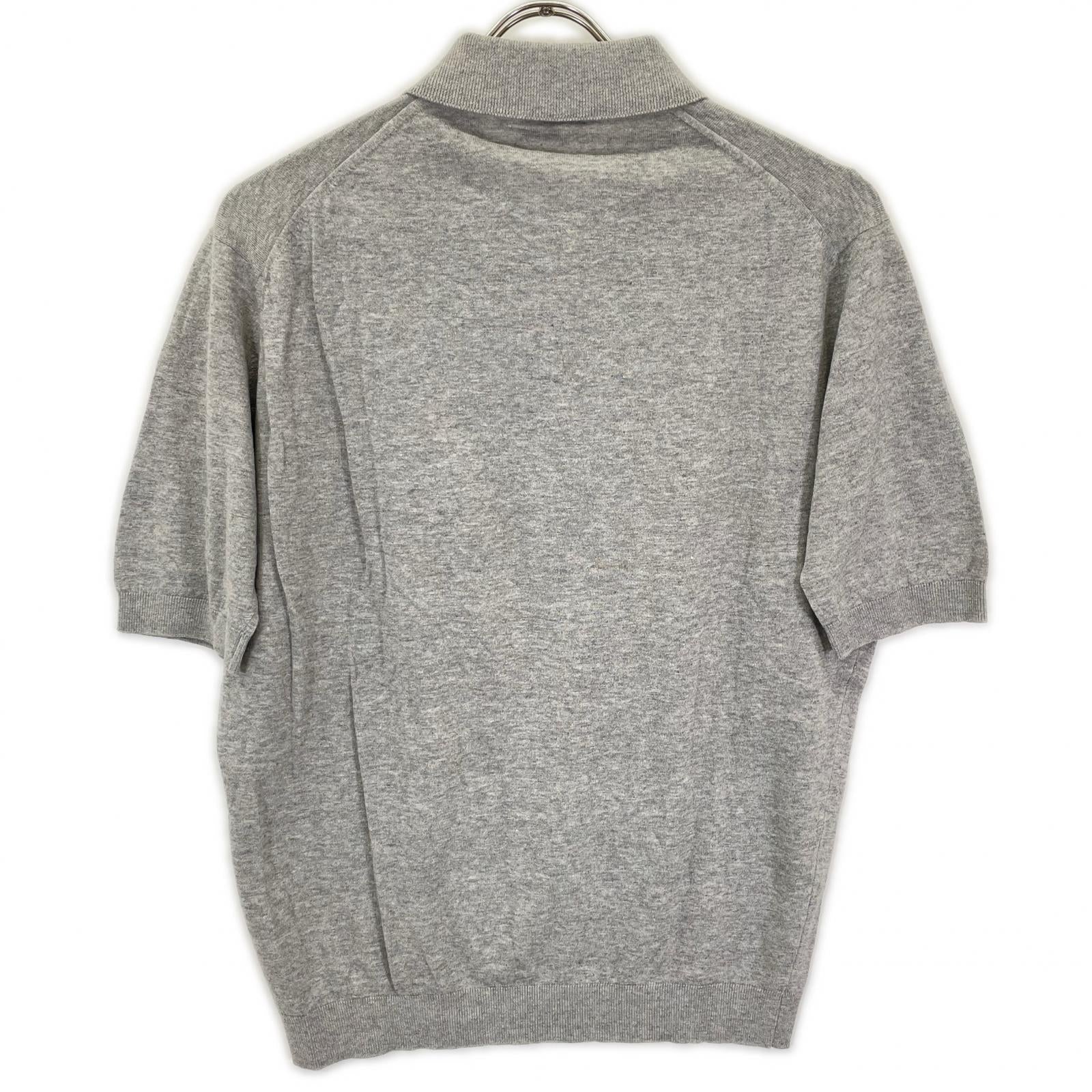 JOHN SMEDLEY ジョンスメドレー ライトグレー コットン 半袖ニットポロシャツ トップス