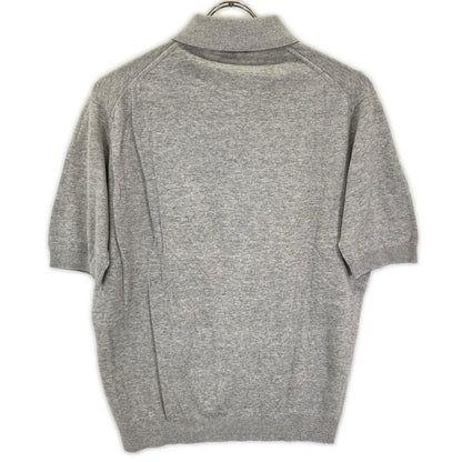 JOHN SMEDLEY ジョンスメドレー ライトグレー コットン 半袖ニットポロシャツ トップス