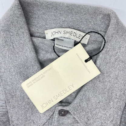 JOHN SMEDLEY ジョンスメドレー ライトグレー コットン 半袖ニットポロシャツ トップス