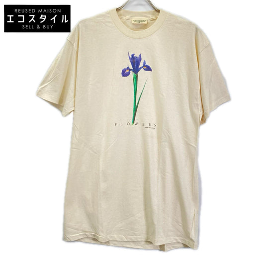 90s ベージュ USA製 フラワープリント 半袖Tシャツ トップス