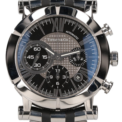 TIFFANY&Co. ティファニー 新品仕上げ済み Z1000.82.12A10A00A アトラスジェント クロノグラフ デイト シースルーバック SS ラバー 自動巻き 腕時計