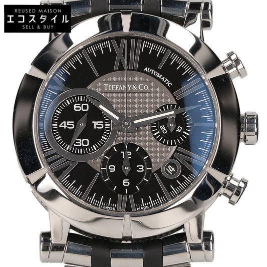 TIFFANY&Co. ティファニー 新品仕上げ済み Z1000.82.12A10A00A アトラスジェント クロノグラフ デイト シースルーバック SS ラバー 自動巻き 腕時計