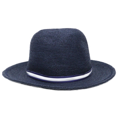 Borsalino ボルサリーノ 141266B カラーラフィア クロッシェ ミディアムブリム ローラブル ストローハット 帽子