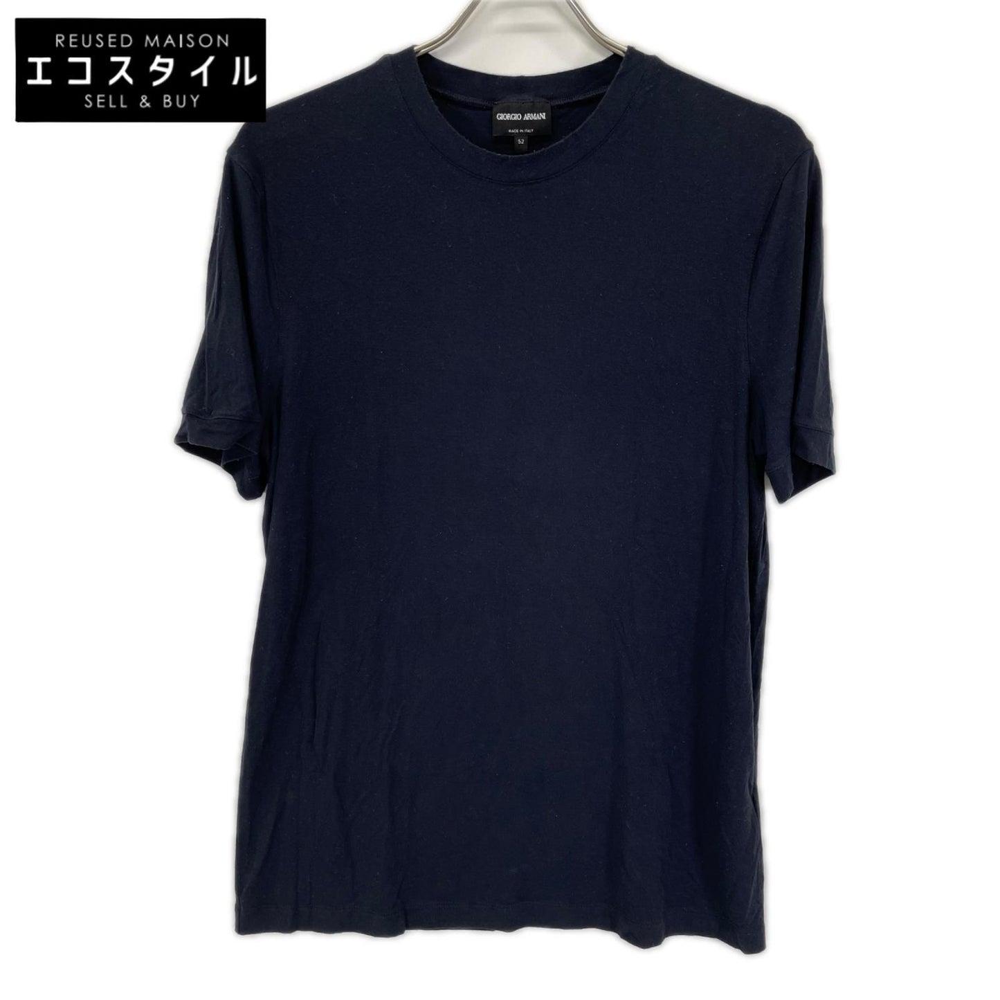 GIORGIOARMANI ジョルジオアルマーニ 8NST52 SJP4Z パープル クルーネックTシャツ ストレッチビスコース ジャージー トップス
