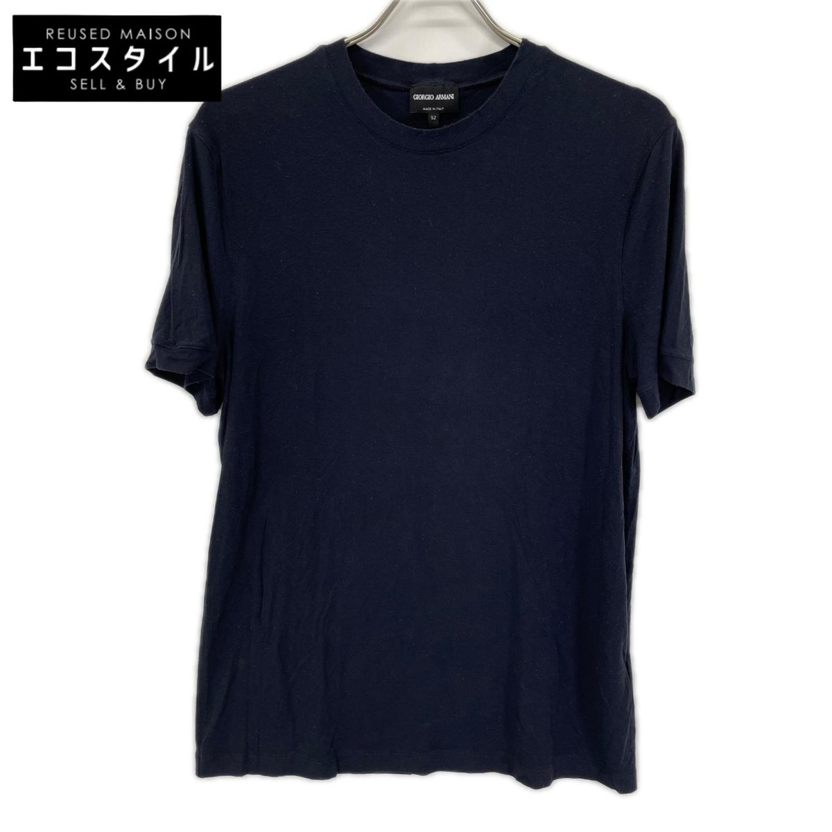 GIORGIOARMANI ジョルジオアルマーニ 8NST52 SJP4Z パープル クルーネックTシャツ ストレッチビスコース ジャージー トップス