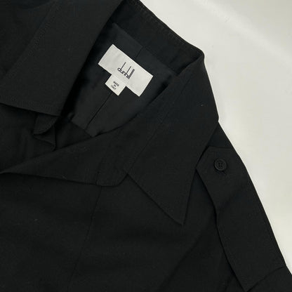 dunhill/ALFREDDUNHILL ダンヒル ブラック リネン混 サファリシャツ トップス