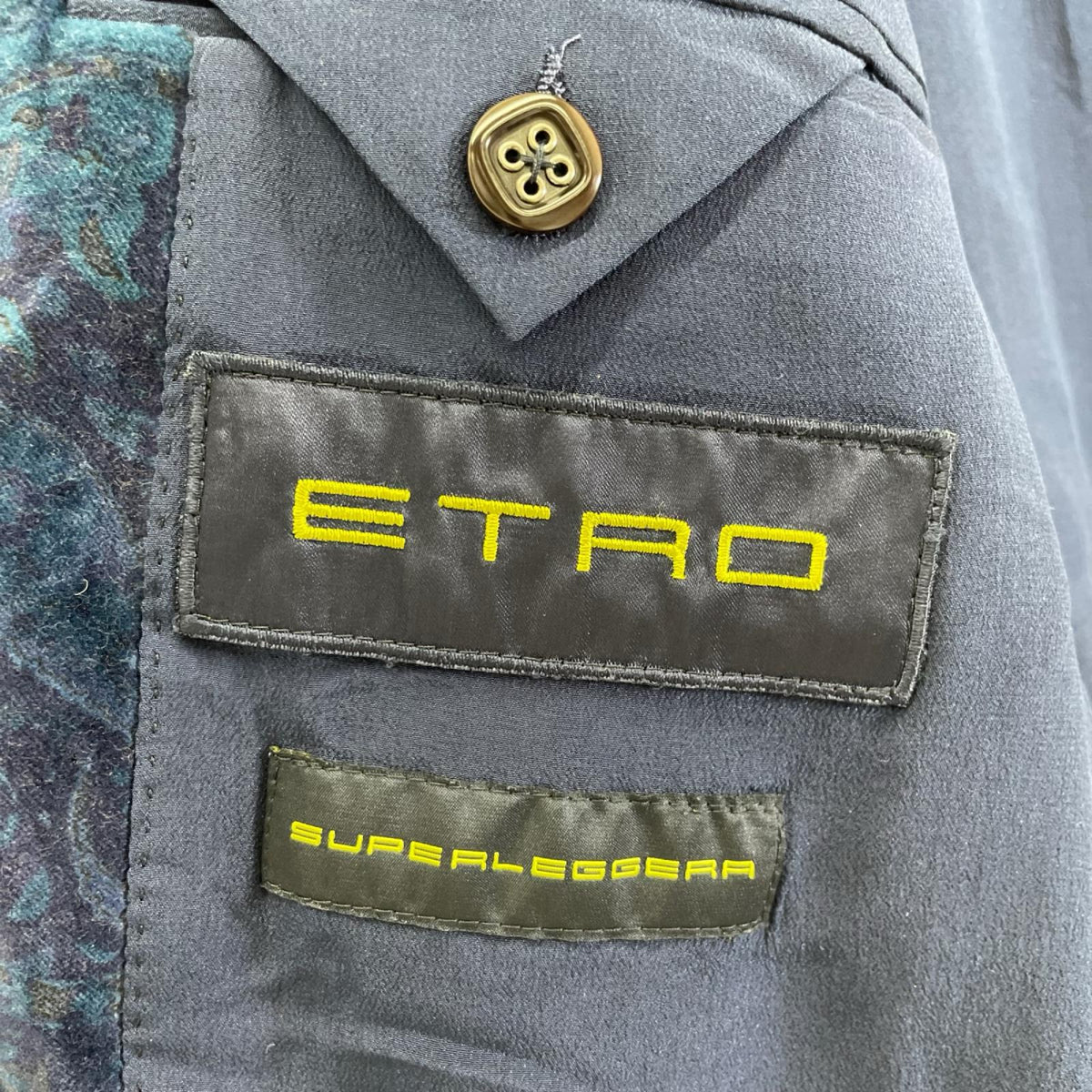 ETRO エトロ 122-1187P-5008 ネイビー SUPERLEGGERA ベロア ジャケット ジャケット