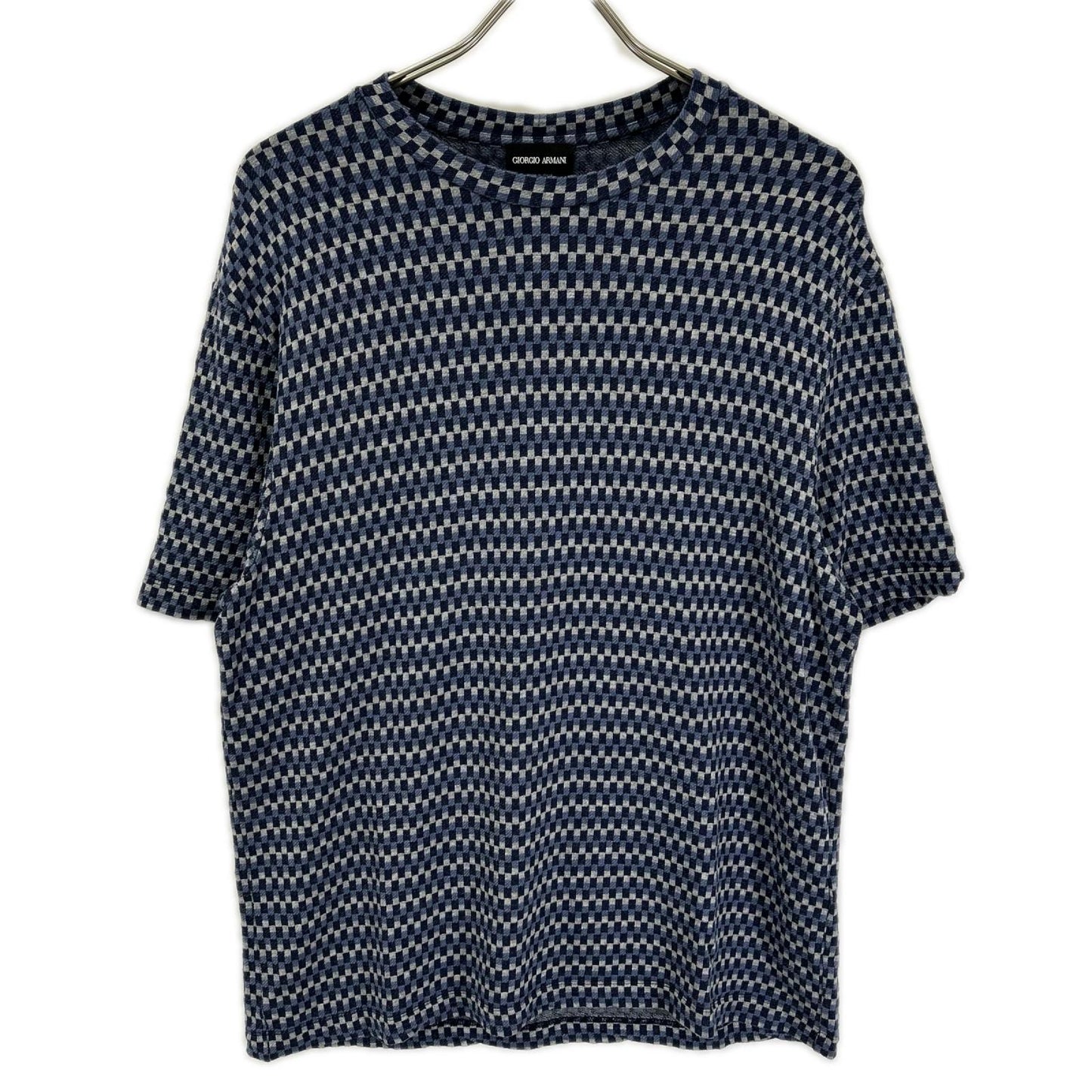 GIORGIOARMANI ジョルジオアルマーニ GM000242 ネイビー 総柄 ニットTシャツ トップス