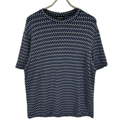GIORGIOARMANI ジョルジオアルマーニ GM000242 ネイビー 総柄 ニットTシャツ トップス