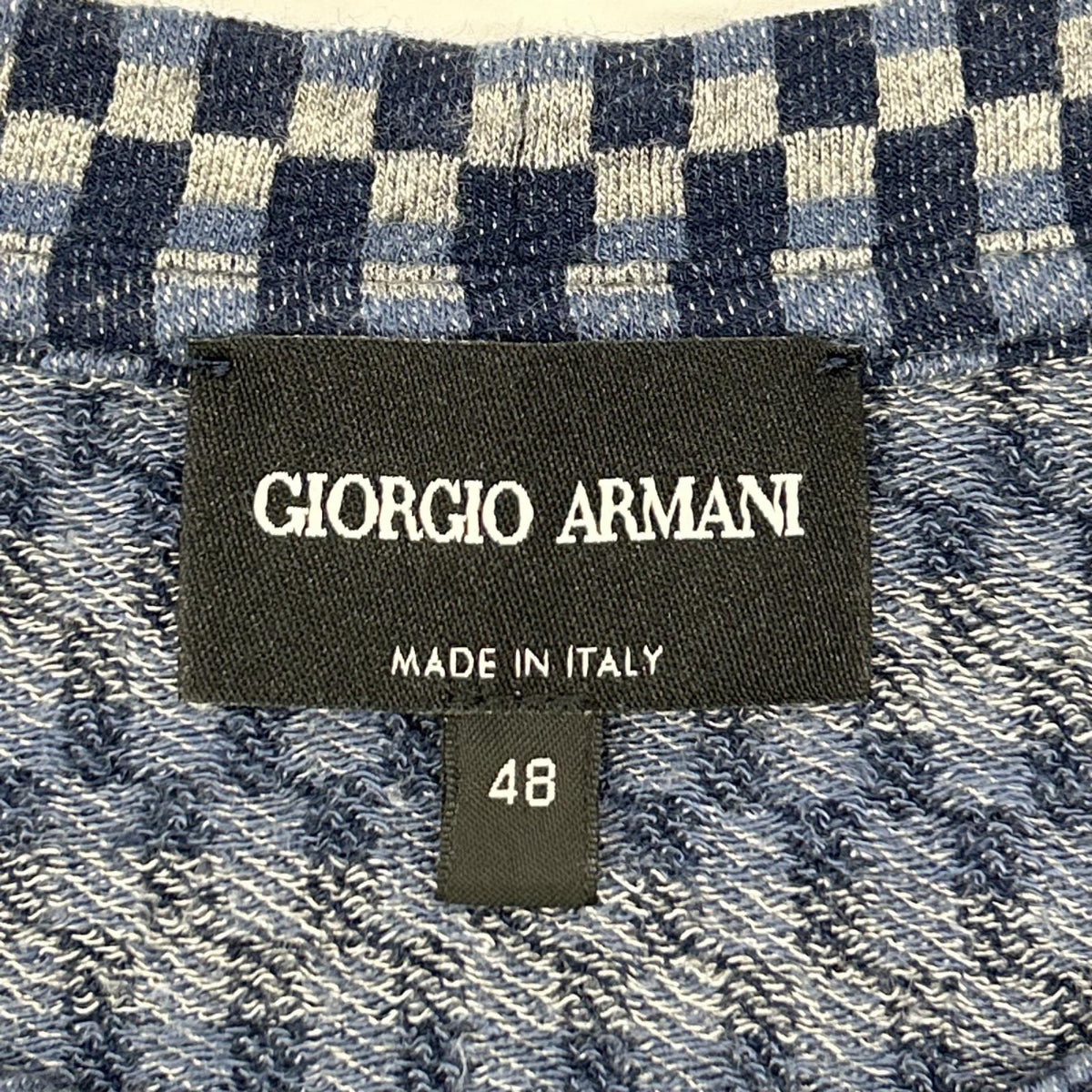 GIORGIOARMANI ジョルジオアルマーニ GM000242 ネイビー 総柄 ニットTシャツ トップス