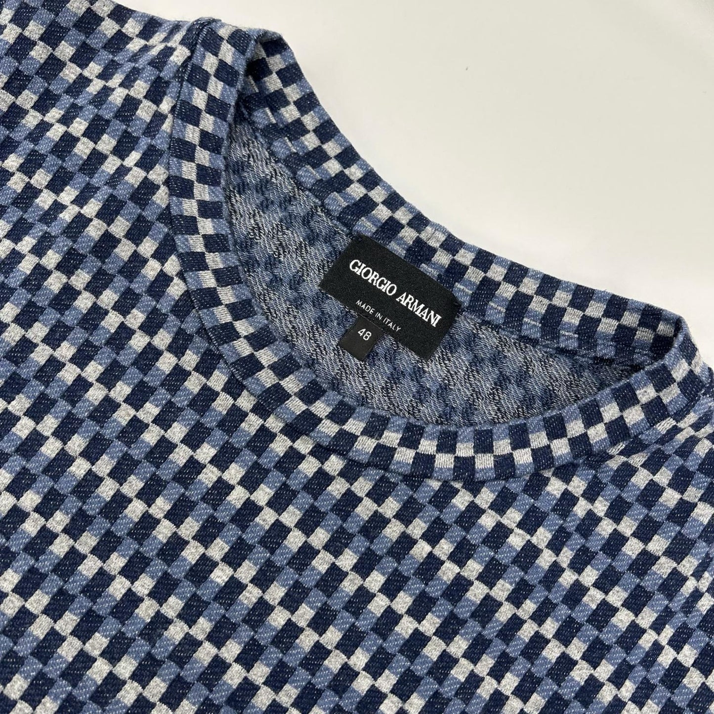 GIORGIOARMANI ジョルジオアルマーニ GM000242 ネイビー 総柄 ニットTシャツ トップス