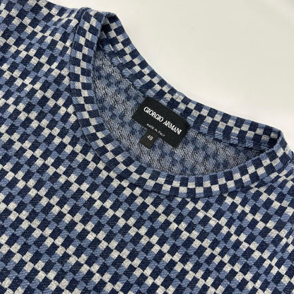 GIORGIOARMANI ジョルジオアルマーニ GM000242 ネイビー 総柄 ニットTシャツ トップス