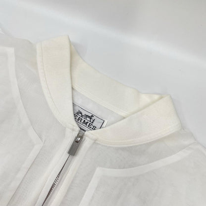 HERMES エルメス ホワイト コットン ジップアップブルソン ジャケット